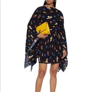 Solace London Chanton Floral Print Plissé-crepe mini dress